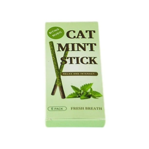 EZLIFE 6/12 piezas de palitos de hierba gatera para gatos, palitos de vid plateada natural para gatos, palitos de menta para gatos, juguete masticable para limpiar los dientes de los gatos, aumenta el