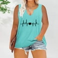 thumbnail image 2 of RKZDSR Plus Size Tank Top for Women Summer Clearance Printed Graphic Tops Casual Loose Vest V Neck Sleeveless Blouses Comfy Trendy Basic Shirts Holiday Tees Sky Blue XL, 2 of 6