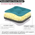 thumbnail image 2 of Memory Foam Cushion，Square Seat Cushions for Dining Chairs,Non-Slip Chair Pads with Removable Cover, 16'' x 16'', 2 Pack,Blue, 2 of 14