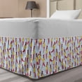 thumbnail image 1 of Ice Skates Bed Skirt, Girl Practicing Winter Sports on the Ice Rink, Elastic Bedskirt Dust Ruffle Wrap Around for Bedding Decor, 4 Sizes, Ceil Blue Mustard, by Ambesonne, 1 of 2