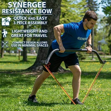 Synergee Barre de Résistance Portable pour gym à Domicile avec Bandes de Résistance et Système de Barre Pliable avec Poignées pour Entraînements Complets à Domicile, Voyage Ou Extérieur