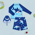 thumbnail image 2 of Akiihool Swim Trunks Boys Boys Swim Set – UPF50+ Rashguard, Trunks with Drawstring & Cap, 4-Way Stretch, Quick Dry, Sublimated, for Beach/Pool (Sky Blue,9-10 Years), 2 of 4