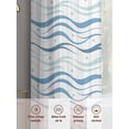 thumbnail image 6 of Blue Stripes Sheer Curtains 54 Inch Length 2 Panels Set Window Treatments, Modern Gradient Abstract Ocean Waves Lines Rod Pocket Semi Curtains for Living Room/Bedroom/Kitchen Décor, 104"W x 54"L, 6 of 7