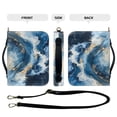 thumbnail image 5 of ZUXONGSY Blue Marble Print Bible Cover Case for Women Leather Bible Case with Pen Holder and Shoulder Strap, Portable Bible Carrier Zippered Bible Bag Carrying Organizer Bag, M, 5 of 7