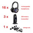 thumbnail image 3 of Auriculares de discoteca silenciosos con sonido de alta definición, sistema de competición, luz LED intermitente, auriculares recargables con transmisor de distancia de 200 m, 3 of 5