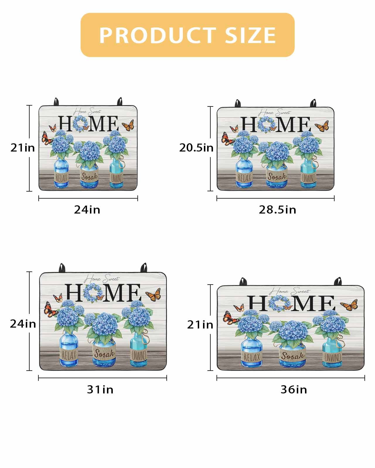 nqOlkjepod Large Induction Cooktop Protector Mat 24"x21", Blue Flower Stove Top Covers for Electric Stove, Summer Hydrangea Floral Leaf Butterfly Stove Burner Cover Mats, Glass Top Stove Cover