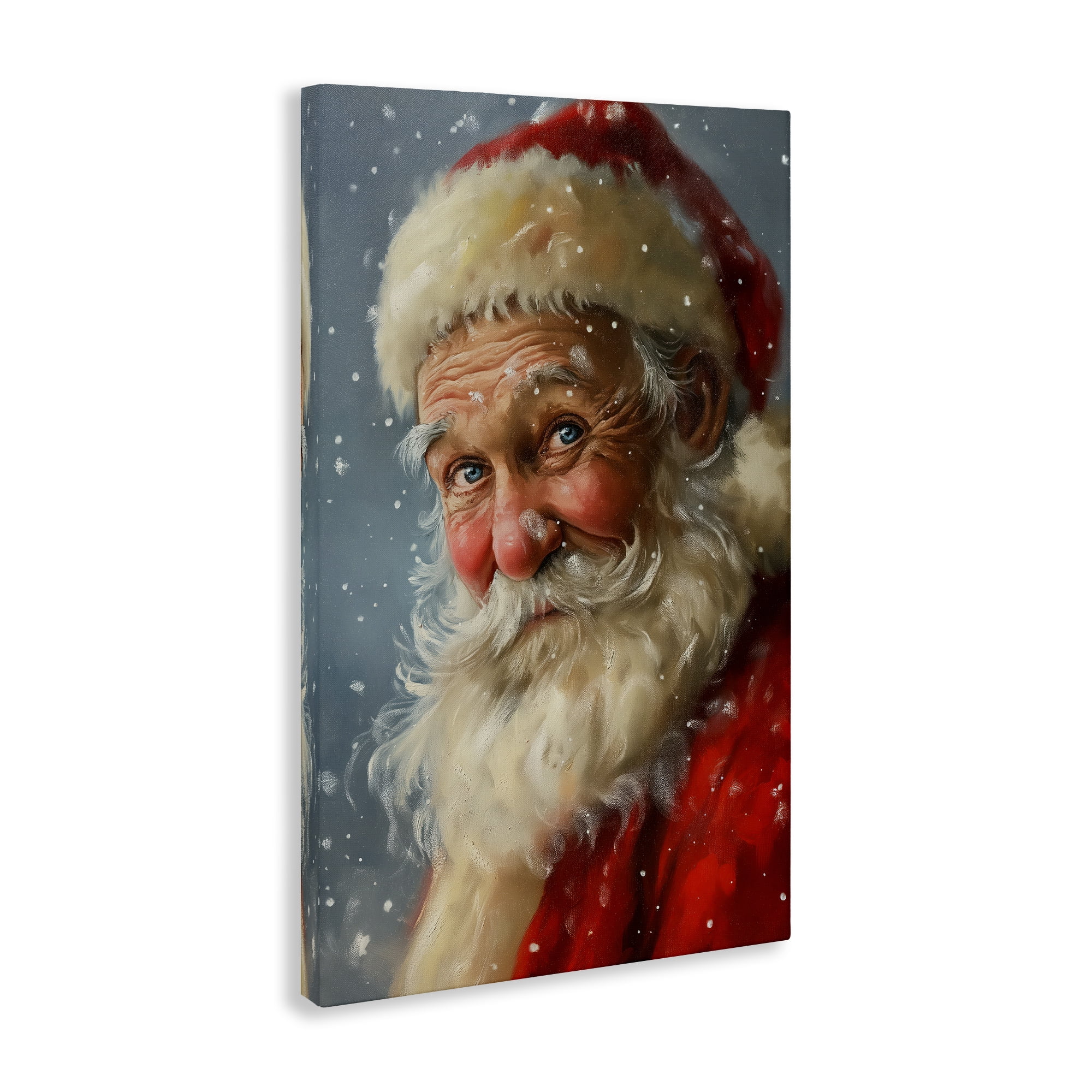 Stupell Industries Rosy Santa Portrait Holiday Painting Gallery Wrapped Canvas Art Print Wall Art, 16 x 24