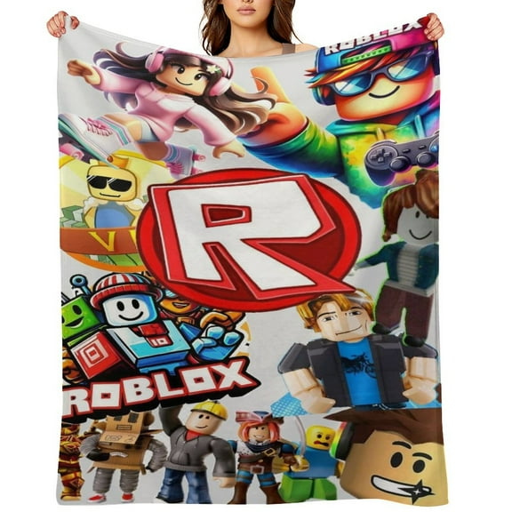 Roblox flannel blanket throw Plush Throw Blanket - Measures - Kids Super Soft Fleece Creeper Battle Bedding