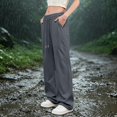 thumbnail image 2 of MEICHEN Women's Fashion Essentials Summer Clothes Women Elastic Waisted Parachute Hiking Pants with Pockets Water Lightweight Pants Casual Pants for Women, 2 of 8
