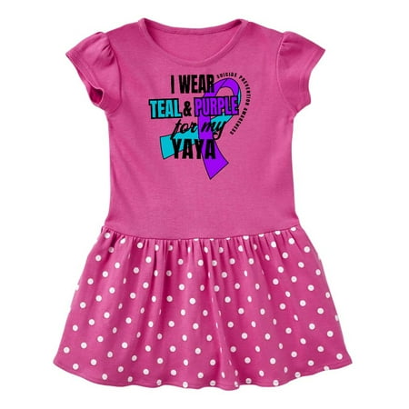 

Inktastic Suicide Prevention I Wear Teal and Purple for My Yaya Gift Baby Girl Dress