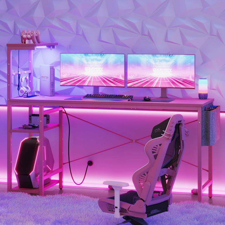 Pink Carbon Gaming Desk