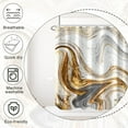 thumbnail image 4 of Marble Shower Curtain, Abstract Modern White and Gold Marble Shower Curtain Set for Bathroom Luxury Liquid Ink Texture Waterproof Polyester Fabric Bathroom Decor with Hooks, 72x84 Inch, 4 of 6