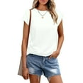 thumbnail image 2 of Crew Neck Tops For Womens Summer Fashion T Shirts Felame Solid Color T-Shirts Women Casual Basic Tees Women Cute Classic Tops Women's Work Short Sleeves T Shirt, 2 of 6
