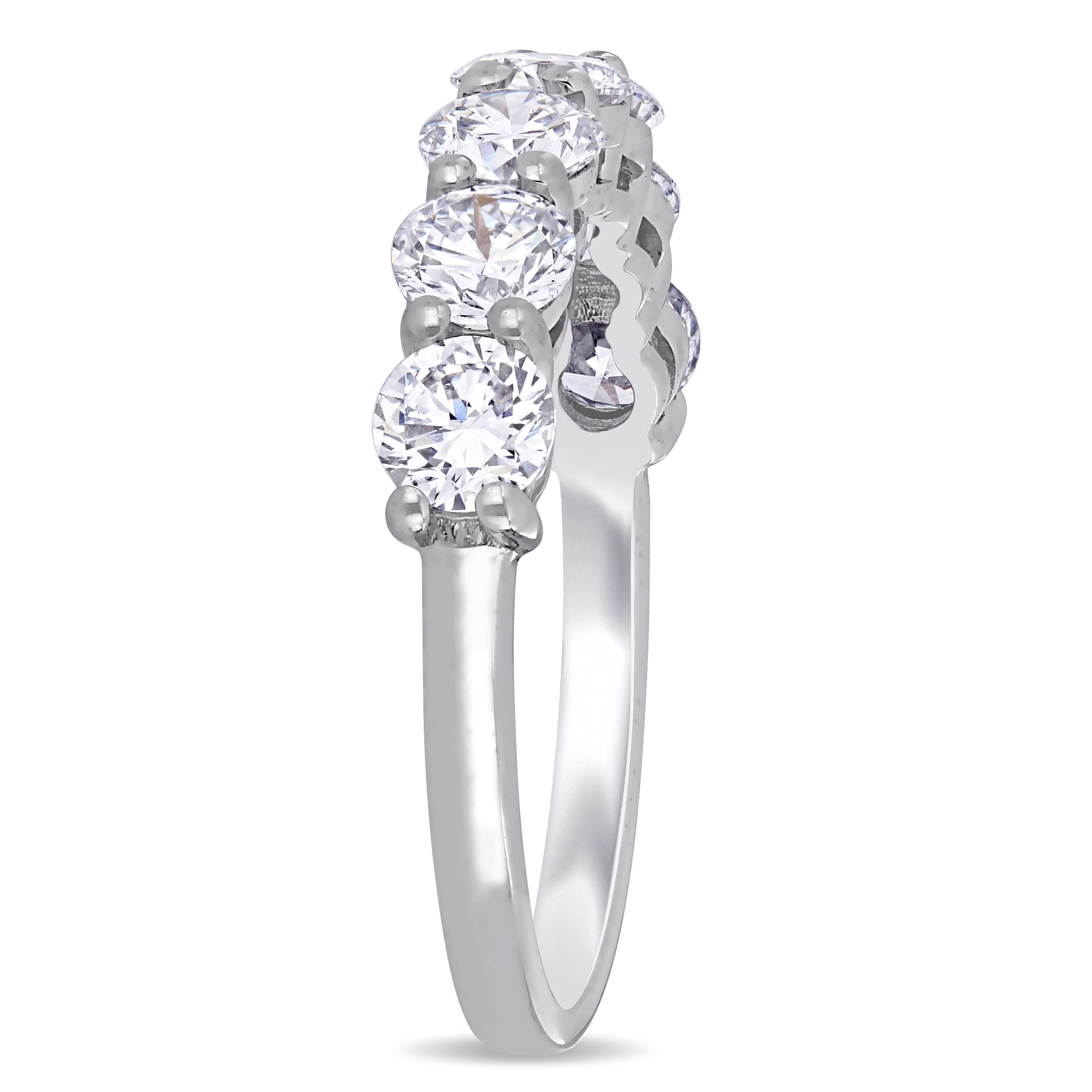 Created Forever Women's 1-3/4 Carat T.G.W. Lab-Grown Diamond 14kt White Gold Semi-Eternity Ring