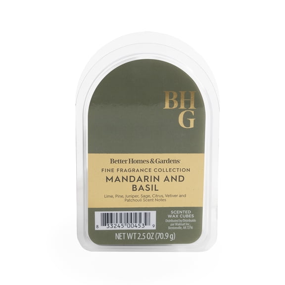 BHG Luxury Fragrance, Mandarin and Basil Scented Wax Melts, 2.5oz