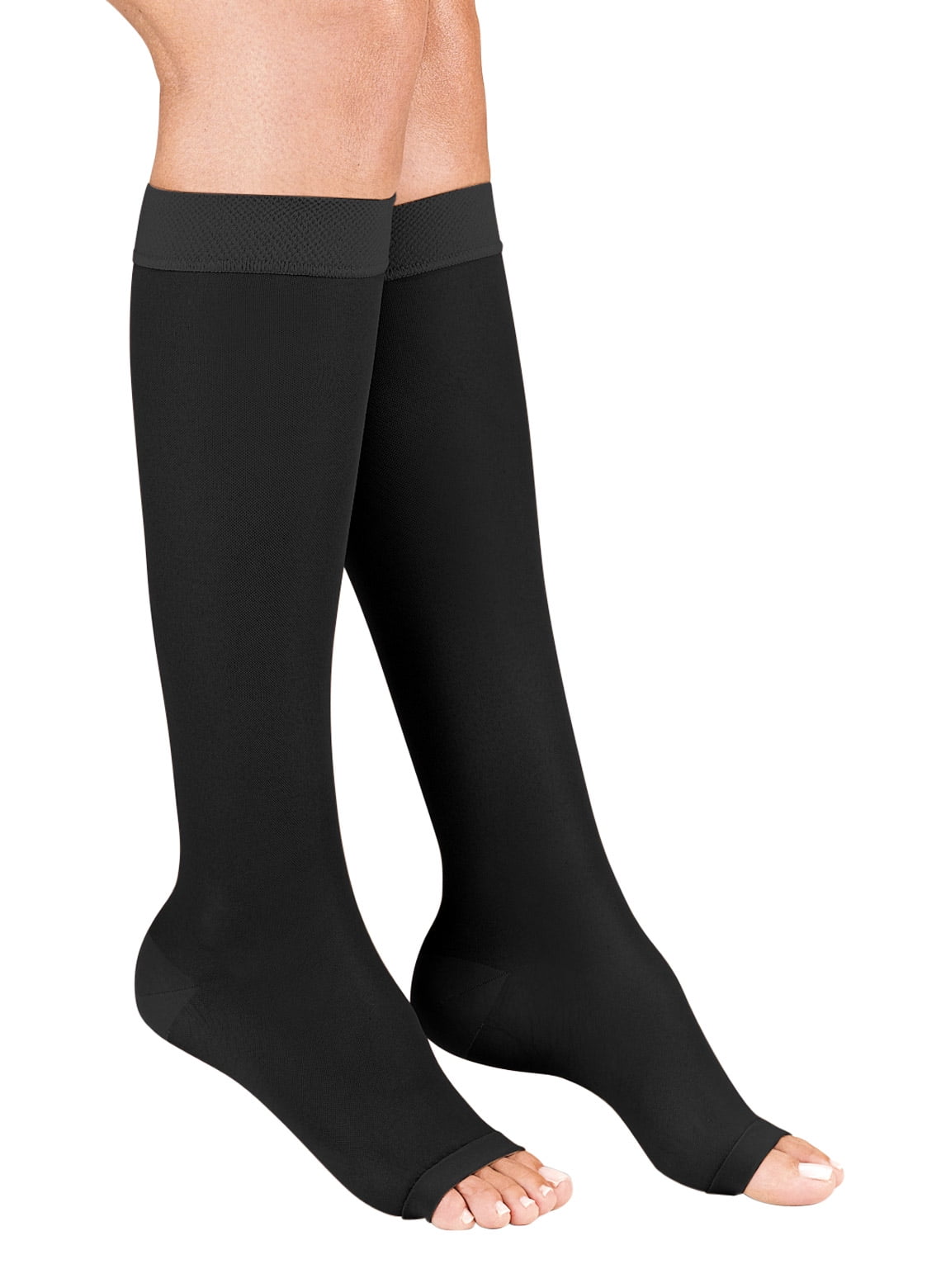 Dr. Leonard?s Open Toe Compression Stockings - Knee - Moderate Support ...