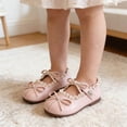 thumbnail image 2 of Djtdsds Girls Pearl Mary Jane Shoes Lace Bow Flats with Adjustable Strap for Dress and Casual Wear Size:11.5, 2 of 3