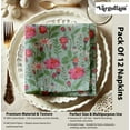 thumbnail image 4 of Vargottam Green FloralDesign Cotton Muslin Napkins - Set of 12, 20-Inch, Luxurious Soft Cloth Napkins for Dining & Events, Absorbent, Washable & Tableware, 4 of 7