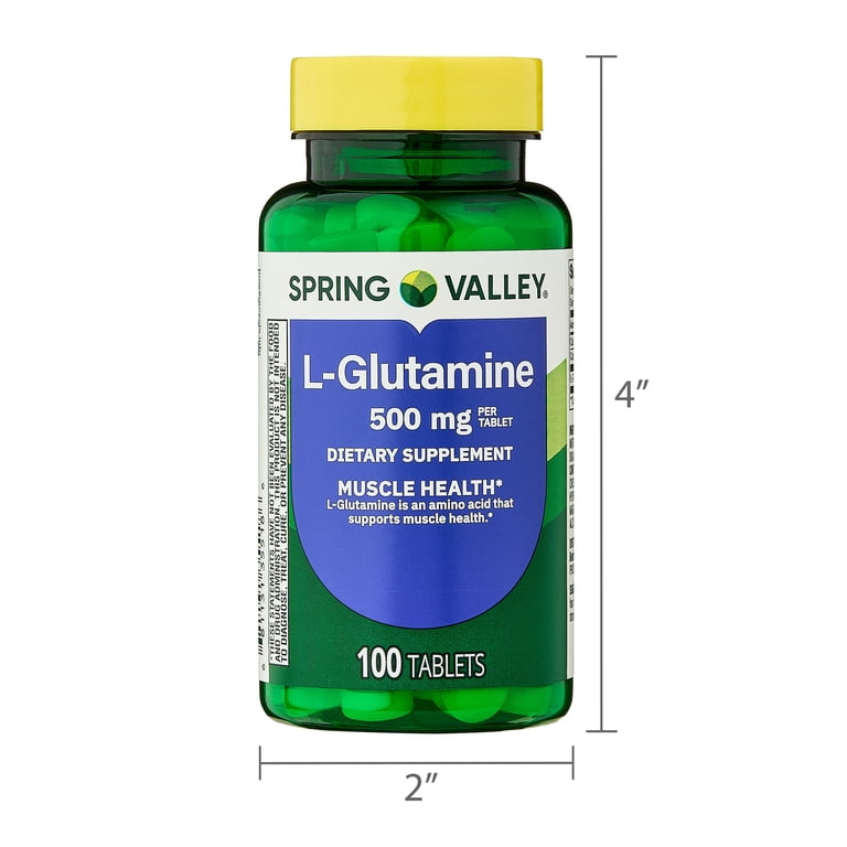 vaily glutathione Spring Valley L-Glutamine Tablets Dietary Supplement, 500 mg, 100 Count Spring Valley L-Glutamine Tablets Dietary