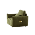 thumbnail image 5 of 39.7'' Teddy Fabric Upholstered Sofa With Streamlined Backrest and Pillow, Modern Lounge Accent Sofa Chair With Solid Wood Frame for Apartment, Office, Living Room and Bedroom, Green, 5 of 9