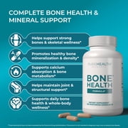 Bone Health Formula - Plant-Based Calcium, Magnesium, Potassium, Vitamin C,D,K - Support Healthy & Strong Bones and Improve Bone Density Naturally - Doctor Approved Formula, 6 Bottles