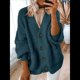thumbnail image 4 of Suéteres y Abrigos de Punto Grueso de Larga con Cuello en V Abierto para Mujer. Verde Pavo Real L, 4 of 7