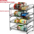 2 Pack Simple Houseware 2 Tier Can Rack, Black