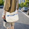 thumbnail image 3 of Bolso de lona lavada para mujer, moderno, de gran capacidad, tipo bandolera, para herramientas, bolso de hombro artístico para hombre, 3 of 6