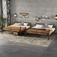 thumbnail image 3 of Queen over Queen Bunk Bed, Heavy Duty Metal Queen Bunk Bed Frame, Industrial Bunk Bed with Ladders, Detachable Corner 2 Bed Bunk Beds, Space Saving Design, Can Be Divided Into 2 Queen Beds, Black, 3 of 6