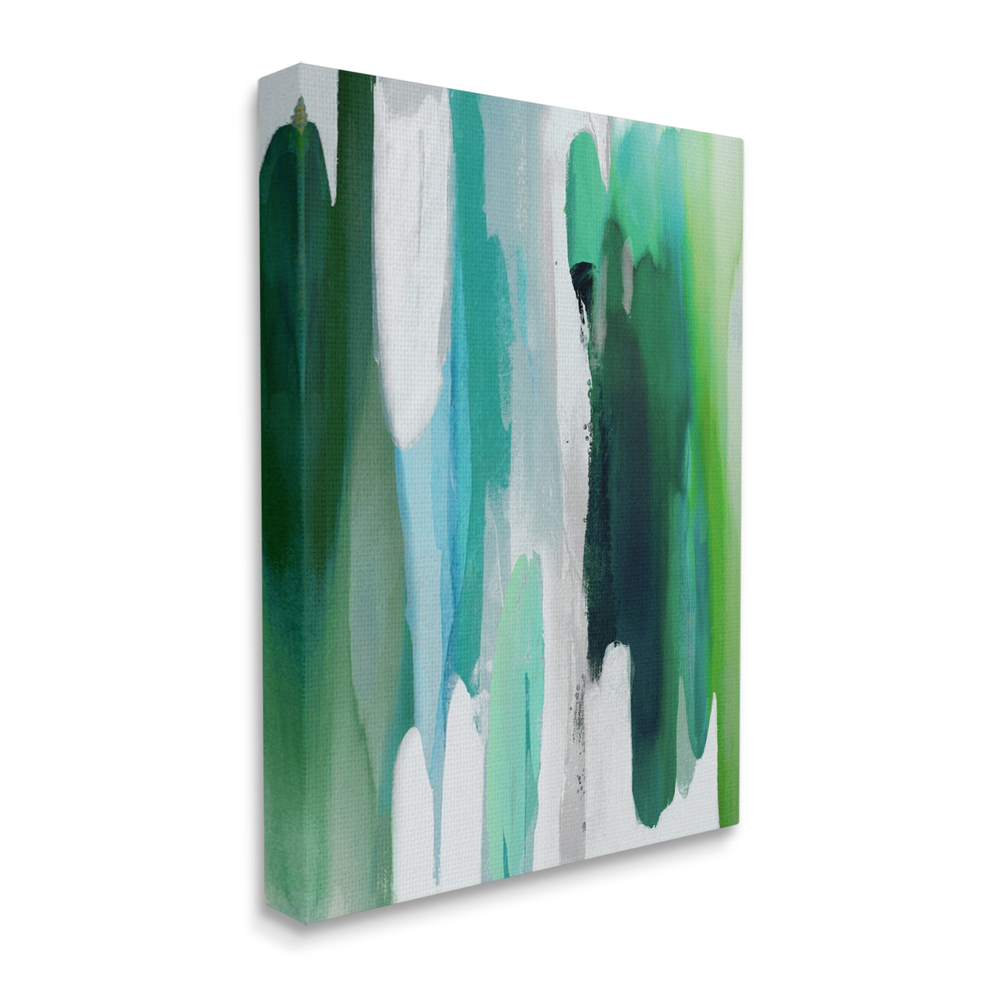 Stupell Industries Green Modern Pattern Abstract Painting Gallery Wrapped Canvas Print Wall Art, 16 x 20