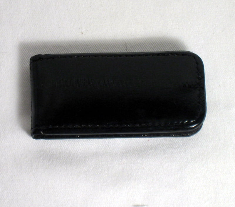 Black New Leather Money Clip with Magnetic Clasp 