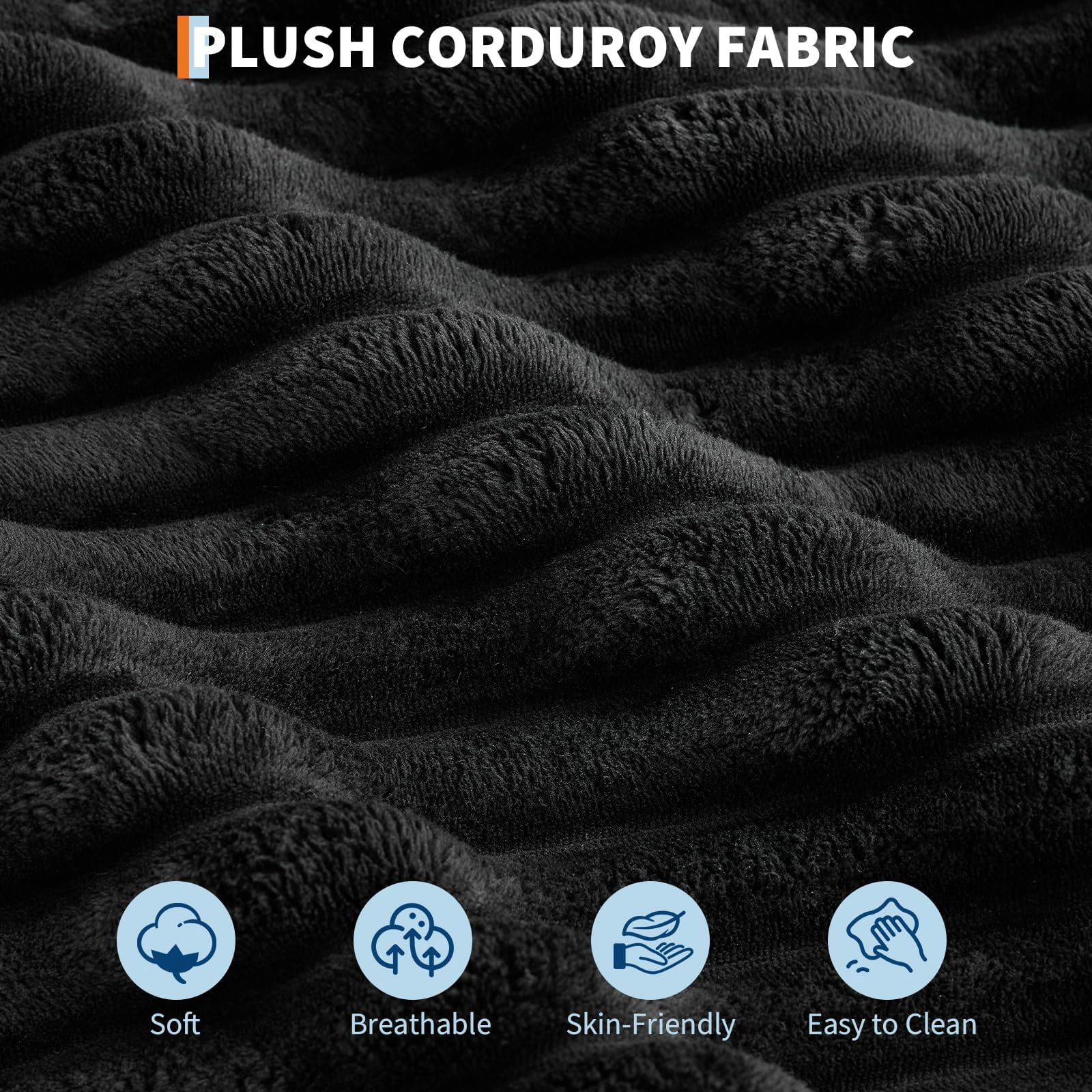 Oversized Corduroy Chaise Lounge Chair with Cup Holder & USB Charging Port, 54" Wide Plush Sofa with High-Density Foam & Supportive Springs for Living Room