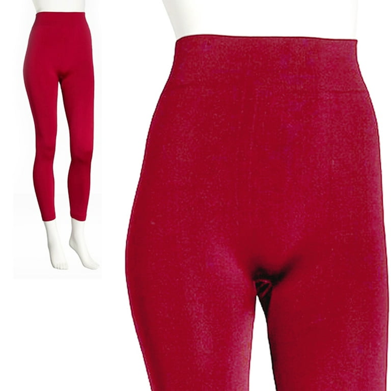 New Spyder Red high Waisted Warm Fleece Lined Leggings Size Large Winter  Sports