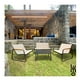 thumbnail image 3 of Juego de Sala de Jardin para Exteriores Textilene Madera beige Grande, 3 of 7