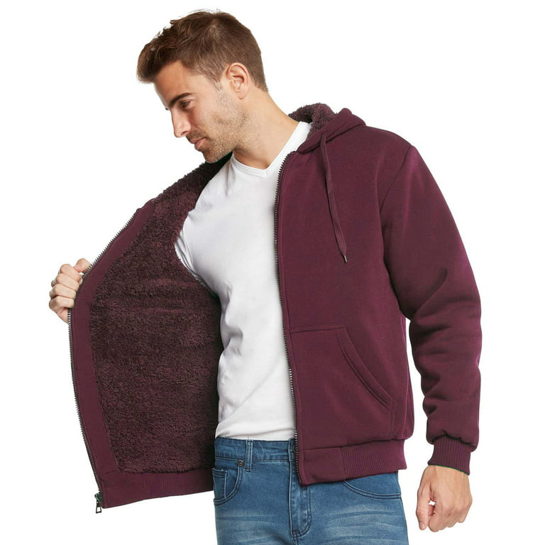 Essentials Men's Sherpa Lined Full-Zip Hooded Fleece
