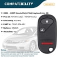 thumbnail image 2 of AKS KEYS Replacement for Keyless Entry Car Key Vehicles That Use 3 Button NHVWB1U523 / NHVWB1U521 Remote, Self-Programming, 2 of 6