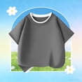 thumbnail image 4 of Bnwani Boys Shirts Comfortable Breathable Shirts for Girls Solid Color Tee Gray Sizes 3-14, 4 of 5