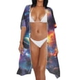thumbnail image 3 of HELLHERO Polyester Bathing Suit Cover Up for Pool Half Sleeve Breathable Space Planet Design, 3 of 6