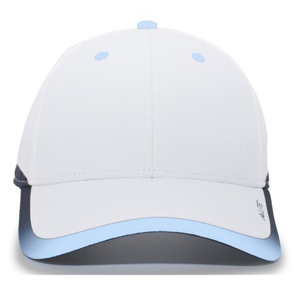Pacific Headwear 416L.219.OS Lite Series Hook & Loop Adjustable Cap, White & Columbia Blue - One Size