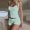 Mint Green, variant on Miqool Pajama Sets for Women 2 Piece Sleeveless Cami Tops and Shorts Lounge Set Soft Sleepwear Cute Printed Pj Outfits