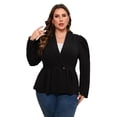 thumbnail image 2 of Yesfashion Womens Plus Size Blazer Long Sleeve Notch Lapel Casual Work Blazers Two Button Open Front Pockets Jackets, 2 of 8
