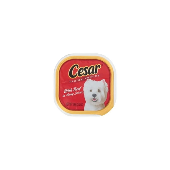 Cesar Canine Cuisine Beef in Meaty Juice, 3.5 Ounce Tray -- 24 per Case.