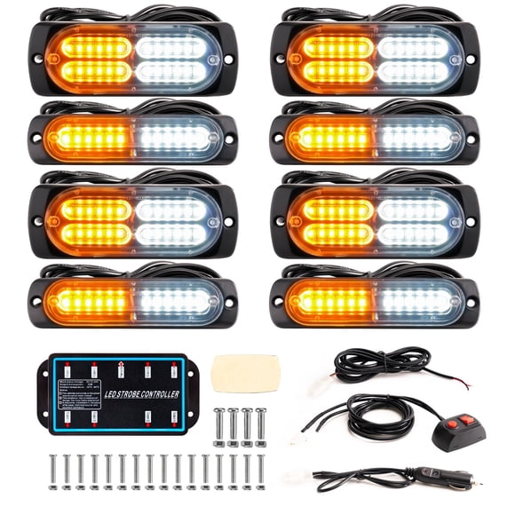 Luces estroboscópicas LED de emergencia BooYu Sync, 8 unidades, para vehículos