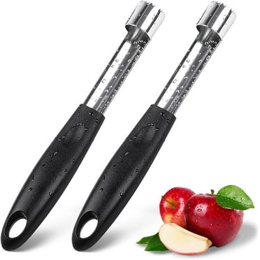 2Pcs Premium Apple Corer Tool - Sharp Round Serrated Blade for Easy Core Removal - Easy to Use and Clean - Ultra Sharp - Sturdy Ergonomic Handle, Durable Apple Corer Remover for Baking Apples & More