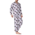 thumbnail image 2 of Fotbe Dachshund Dog Puppy Pijama de Hombre con Estampado de Manga Larga, Conjunto de 2 Piezas, Ropa de Dormir Suave y Cómoda con Bolsillos-Medium, 2 of 7