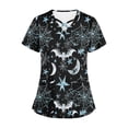 thumbnail image 3 of Tops Cortos para las Mujeres, Halloween Impreso en Cuello en V con Bolsillo, Moda Casual Manga Corta, 3 of 5