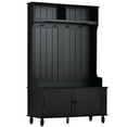 thumbnail image 4 of 40 Inch Hall Tree With Storage Bench, Accent Coat Tree With Storage Shelves, Entryway Bench With Coat Rack, Cabinet And Drawers For Hallway, Mudroom, 4 of 9