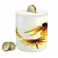 thumbnail image 1 of Watercolor Flower Piggy Bank, Garden with Daisy Flowers in Soft Painting Effect Dramatical Nature, Ceramic Coin Bank Money Box for Cash Saving, 3.6" X 3.2", Yellow White, by Ambesonne, 1 of 4