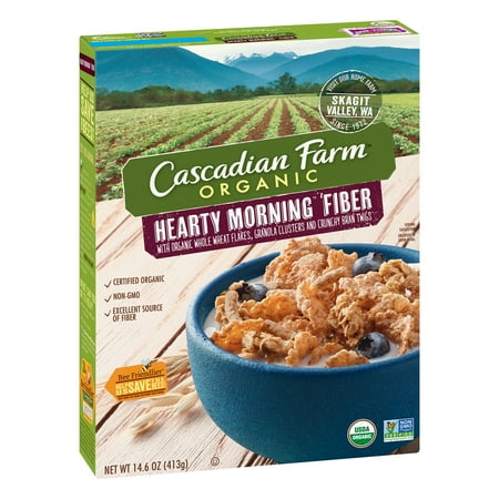 (2 Pack) Cascadian Farm Organic Hearty Morning Fiber Cereal, 14.6 oz