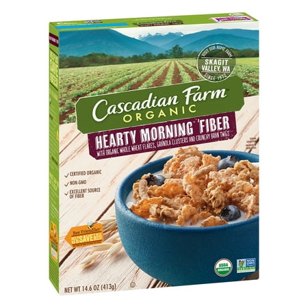 (2 Pack) Cascadian Farm Organic Hearty Morning Fiber Cereal, 14.6